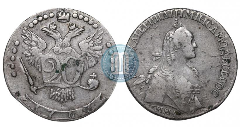 Picture 20 kopecks 1767 year ММД 