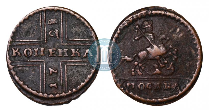 Фото 1 рубль 1707 года G "Портрет работы С. Гуэна"