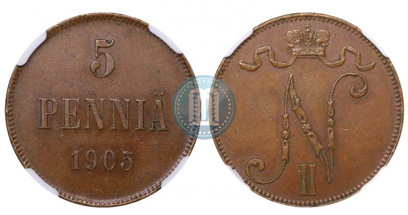 Picture 5 pennia 1905 year  
