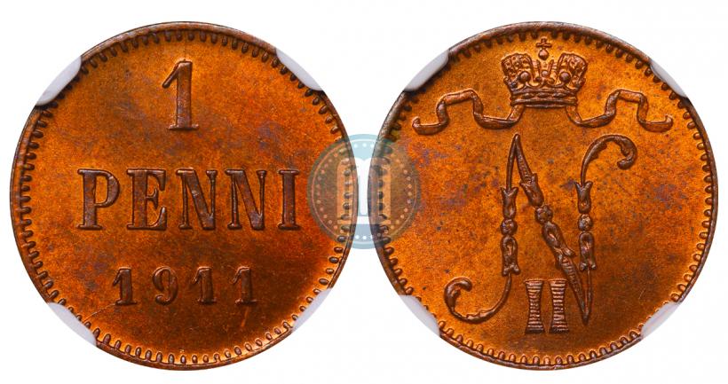 Фото 1 пенни 1911 года  