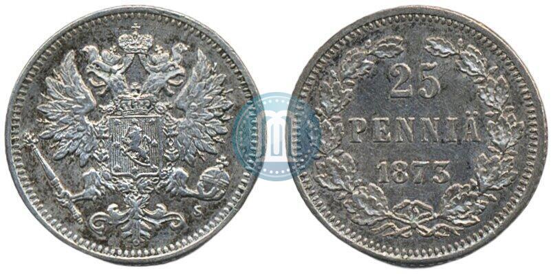 Фото 25 пенни 1873 года S 