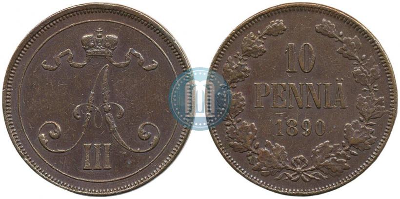 Picture 10 pennia 1890 year  