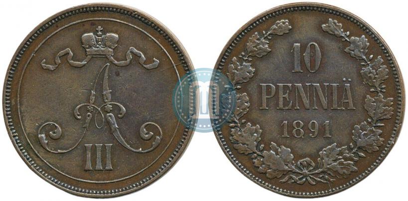 Picture 10 pennia 1891 year  