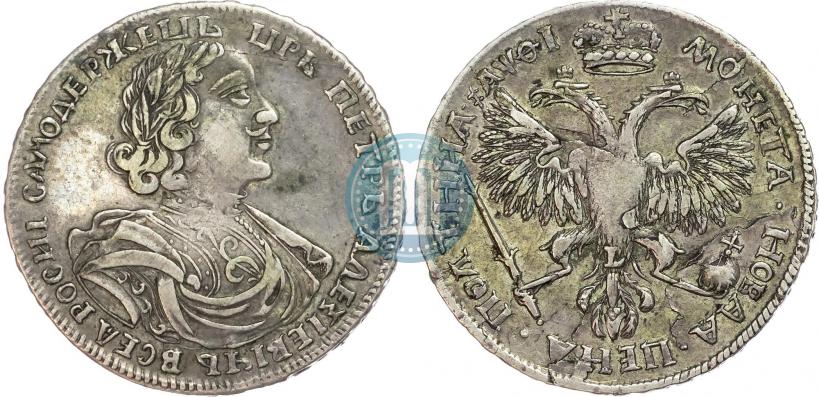 Фото Полтина 1719 года L "Портрет в латах"