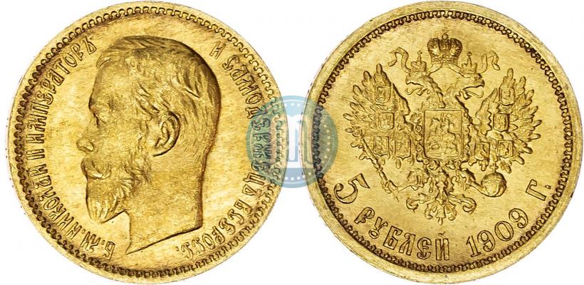 Фото 5 рублей 1909 года (ЭБ) 