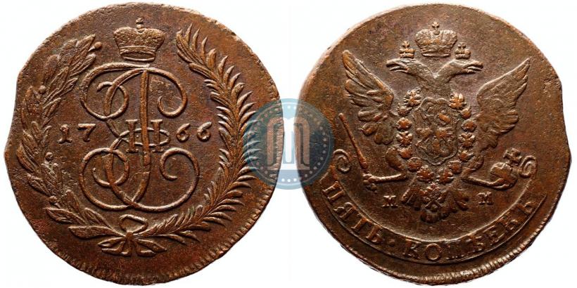 Picture 5 kopecks 1766 year ММ 