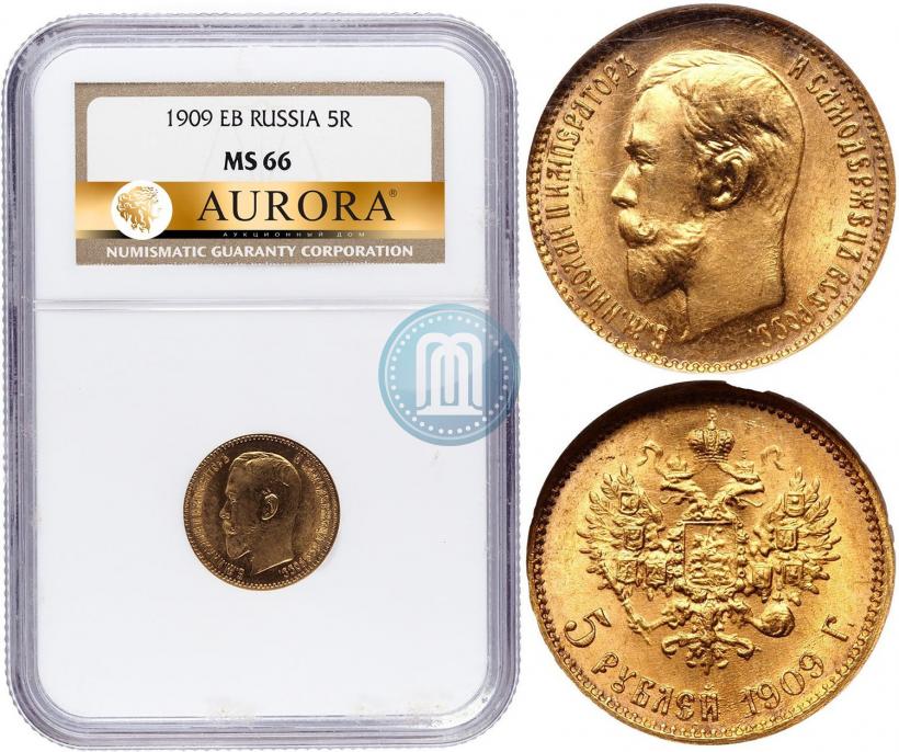 Picture 5 roubles 1909 year (ЭБ) 