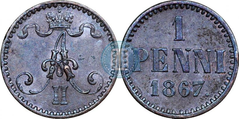 Фото 1 пенни 1867 года  
