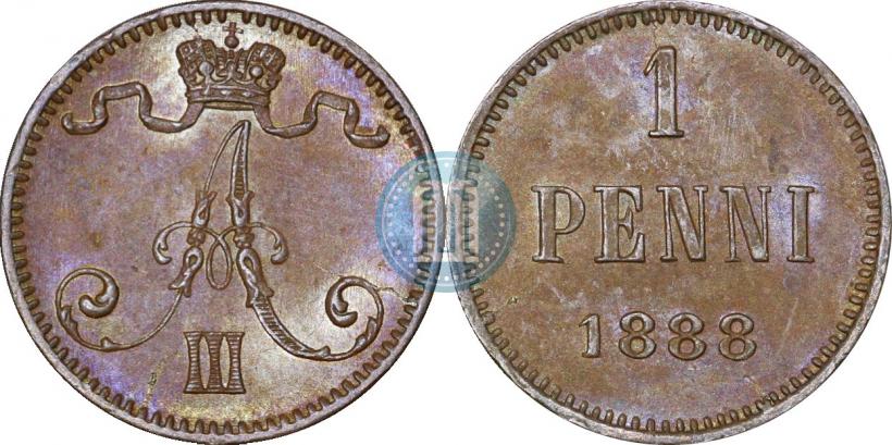 Фото 1 пенни 1888 года  