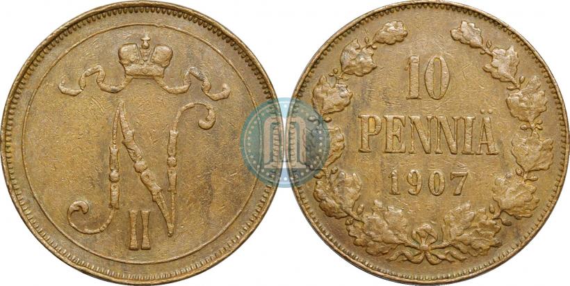 Picture 10 pennia 1907 year  
