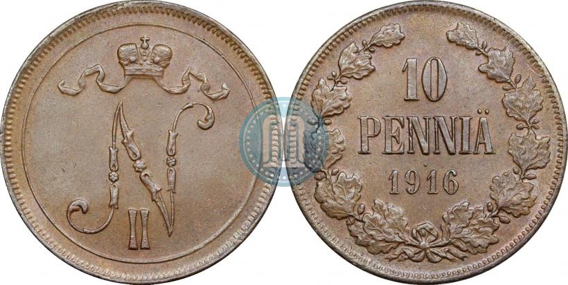 Picture 10 pennia 1916 year  