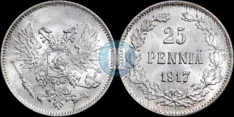 Picture 25 pennia 1917 year S 