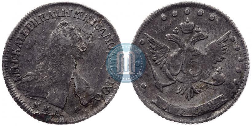 Фото 15 копеек 1765 года ММД 