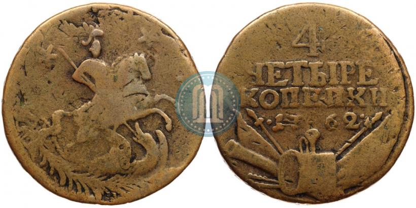 Picture 4 kopecks 1762 year  