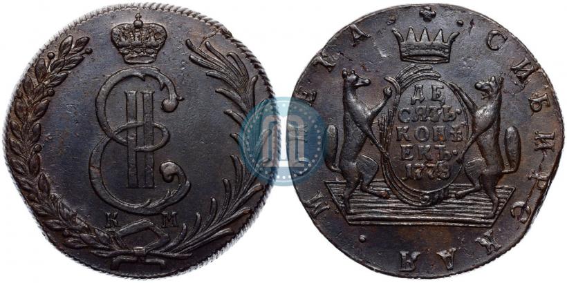 Фото 10 копеек 1778 года КМ 