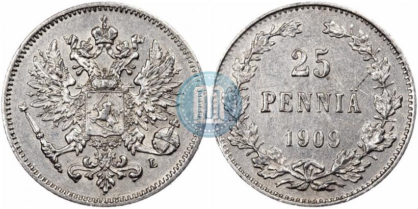 Picture 25 pennia 1909 year L 