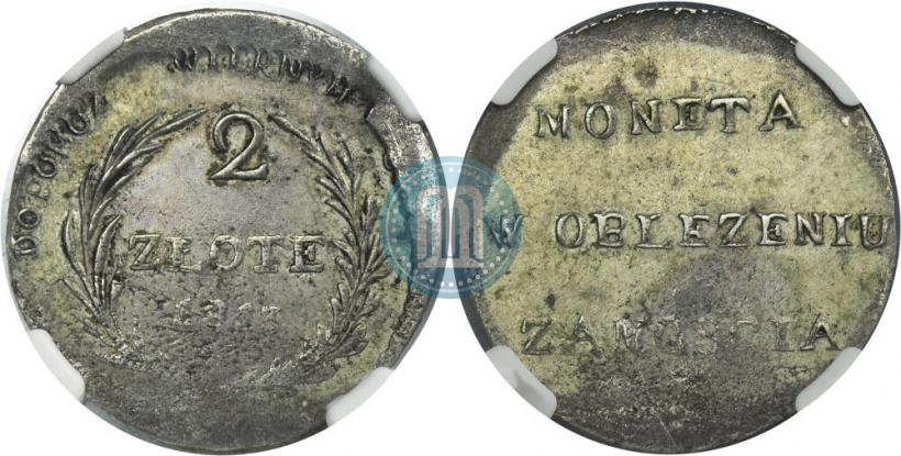 Фото 2 злотых 1813 года  