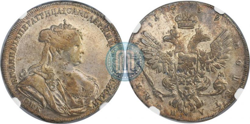 Фото Полтина 1739 года СПБ "Петербургский тип"