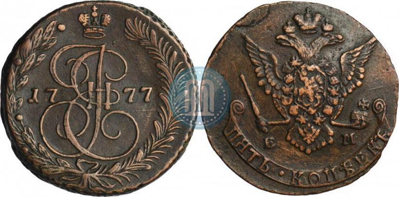 Фото 5 копеек 1777 года ЕМ 