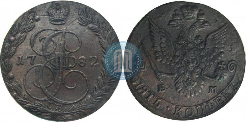 Фото 5 копеек 1782 года ЕМ 