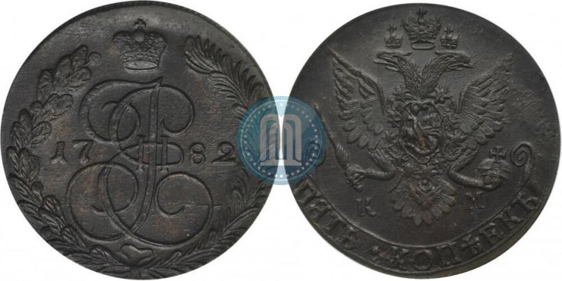 Фото 5 копеек 1782 года КМ 