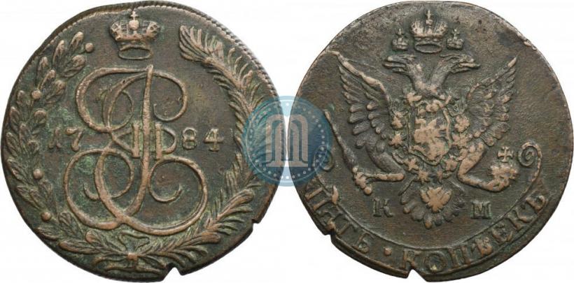 Picture 5 kopecks 1784 year КМ 