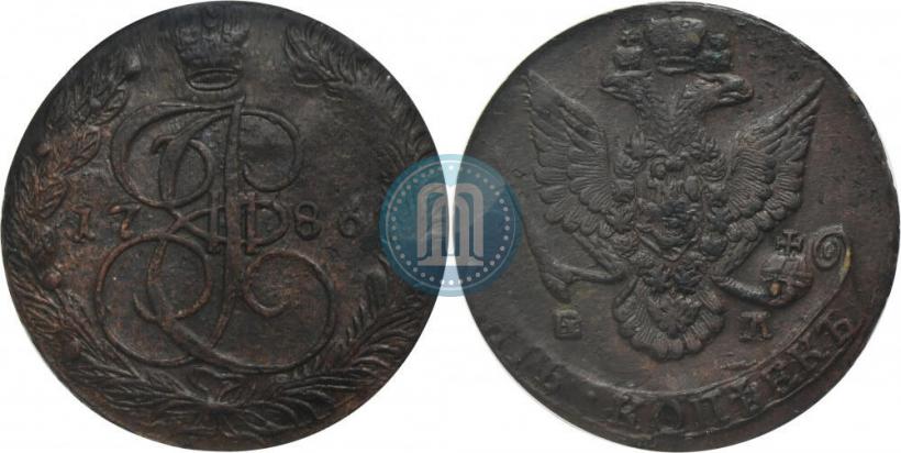 Фото 5 копеек 1786 года ЕМ 