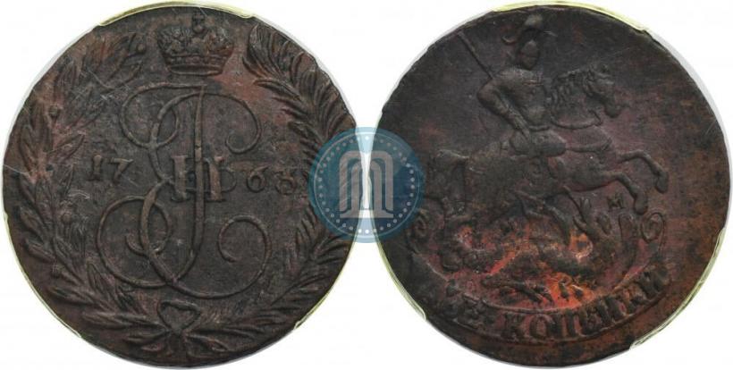 Фото 2 копейки 1763 года ММ 