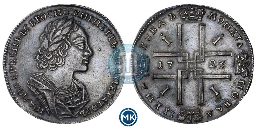 Фото 1 рубль 1723 года  "Портрет в античных доспехах"