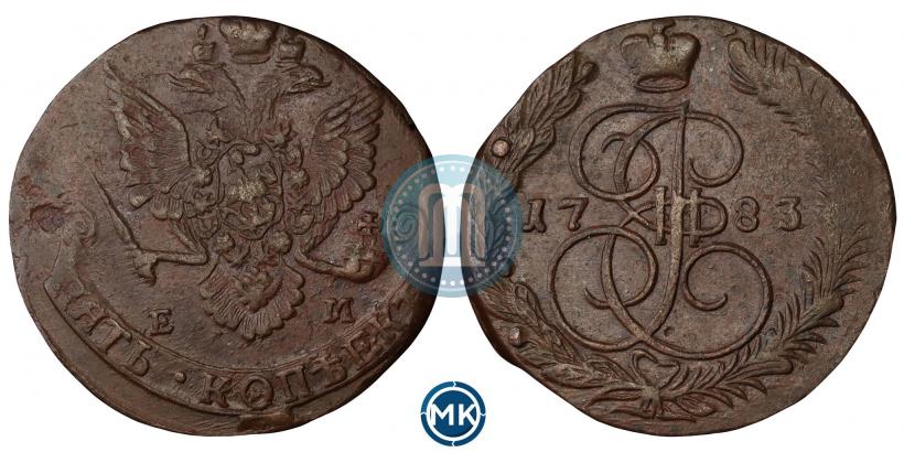 Фото 5 копеек 1783 года ЕМ 