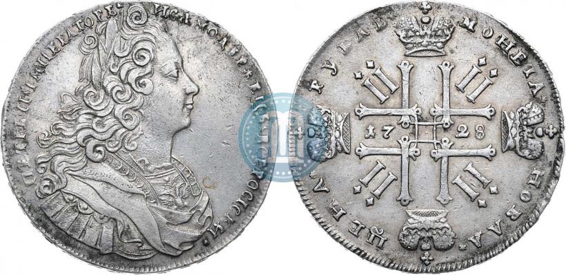 Фото 1 рубль 1728 года  "Тип 1727"