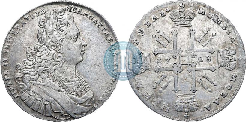 Фото 1 рубль 1728 года  "Тип 1727"