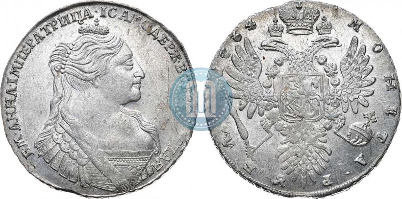 Фото 1 рубль 1734 года  "Тип 1735 года"