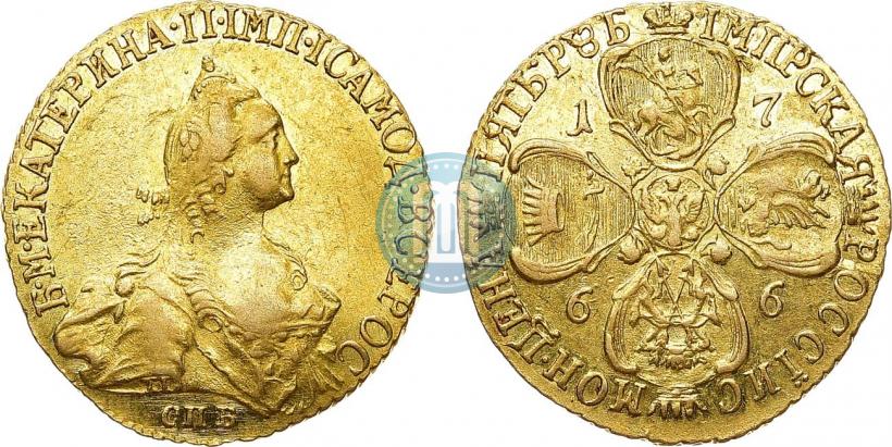 Фото 5 рублей 1766 года СПБ 