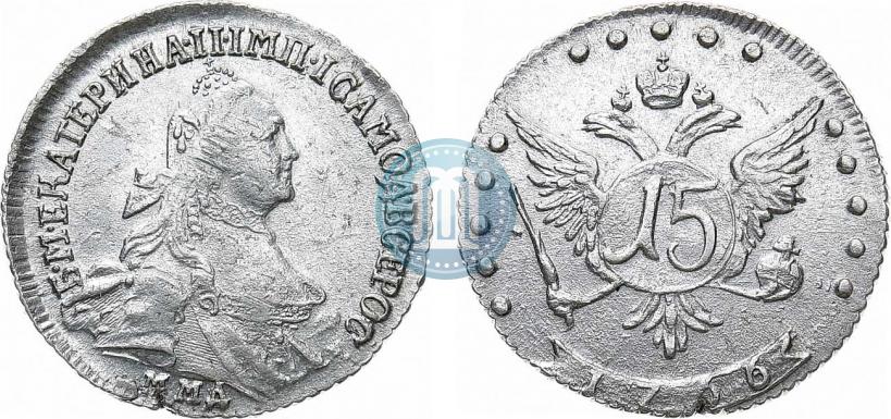 Фото 15 копеек 1766 года ММД 