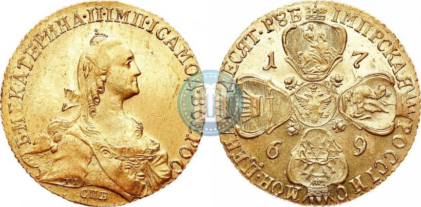 Фото 10 рублей 1769 года СПБ 