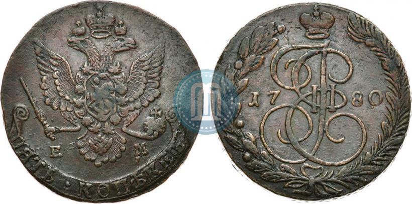 Фото 5 копеек 1780 года ЕМ 