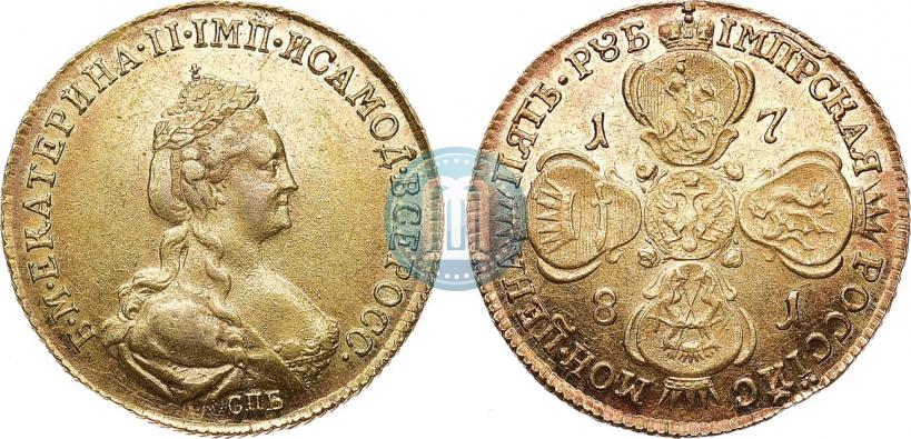 Фото 5 рублей 1781 года СПБ 