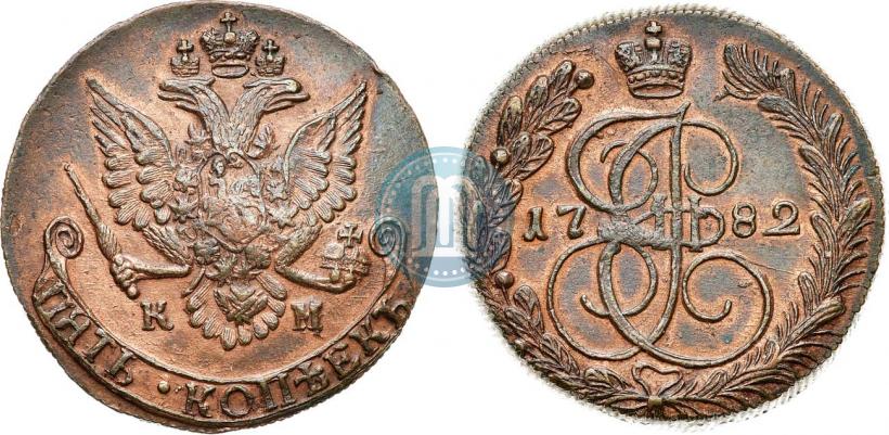 Фото 5 копеек 1782 года КМ 