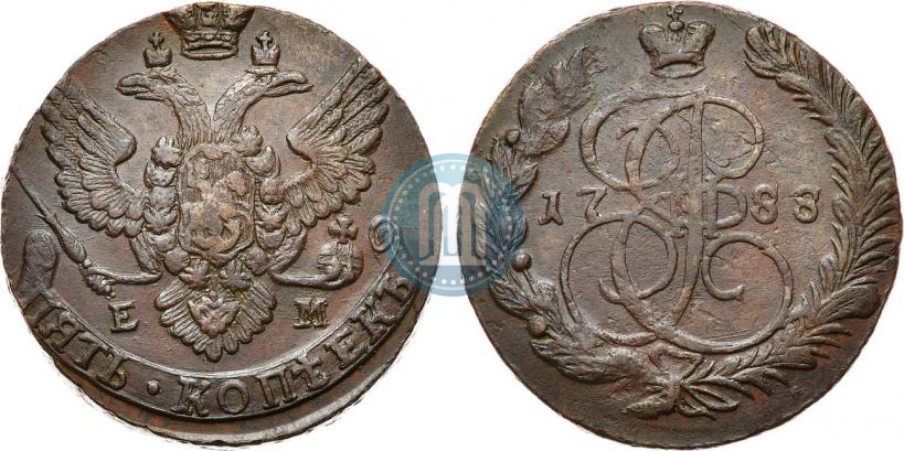 Фото 5 копеек 1788 года ЕМ 