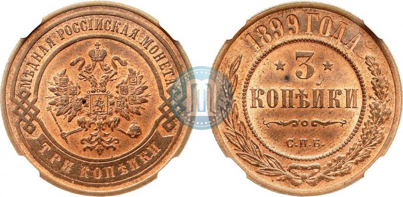 Фото 3 копейки 1899 года СПБ 