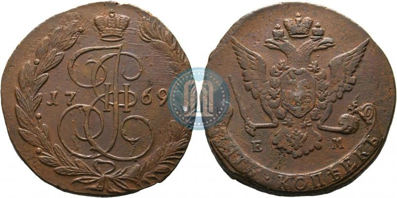 Фото 5 копеек 1769 года ЕМ 