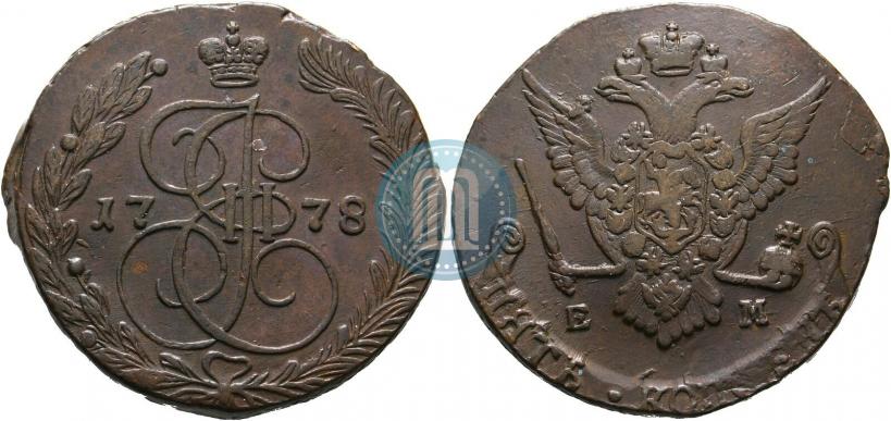 Фото 5 копеек 1778 года ЕМ 