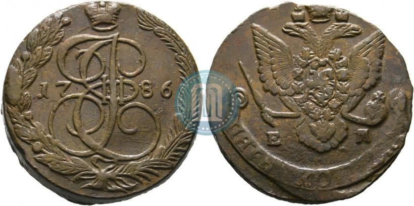 Фото 5 копеек 1786 года ЕМ 