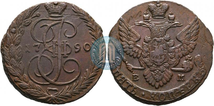 Фото 5 копеек 1790 года ЕМ 