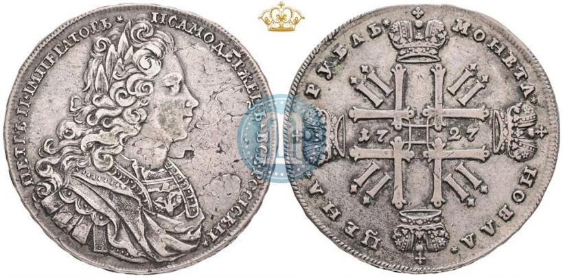 Фото 1 рубль 1727 года  "Московский тип"