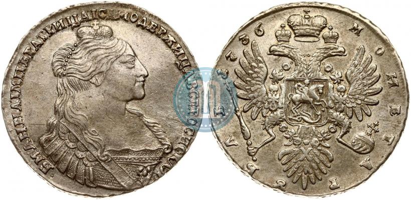 Фото 1 рубль 1736 года  "Тип 1735 года"