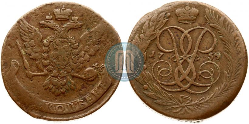 Фото 5 копеек 1759 года  