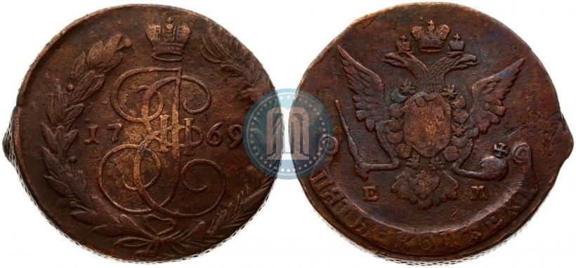Фото 5 копеек 1769 года ЕМ 