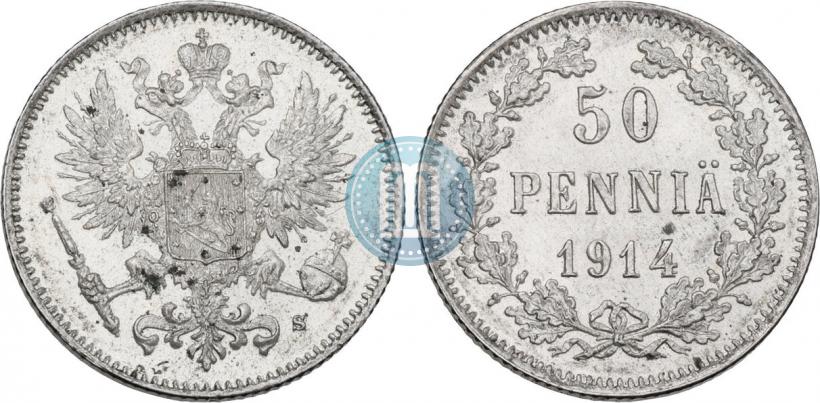 Фото 50 пенни 1914 года S 